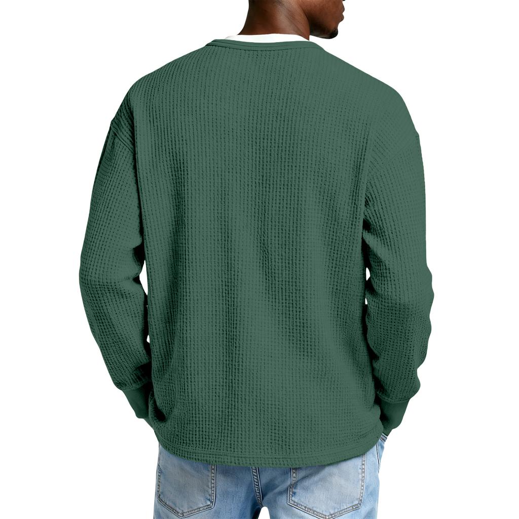 Men's Knit Casual Collar Pullover - Long Sleeve Daily Wear