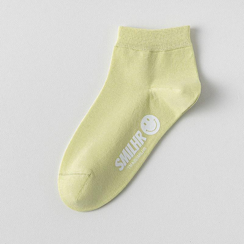 Female Spring and Summer Thin Foot Smile Shallow Mouth Breathable Boneless Low Tube Cotton Socks
