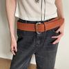 Casual Suede Leather Wide Belt Retro Waist Strap New Pin Buckle Waistband  Women