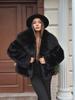 Women's Fluffy Faux Fur Lapel Coat - Casual Fox Fur Jacket