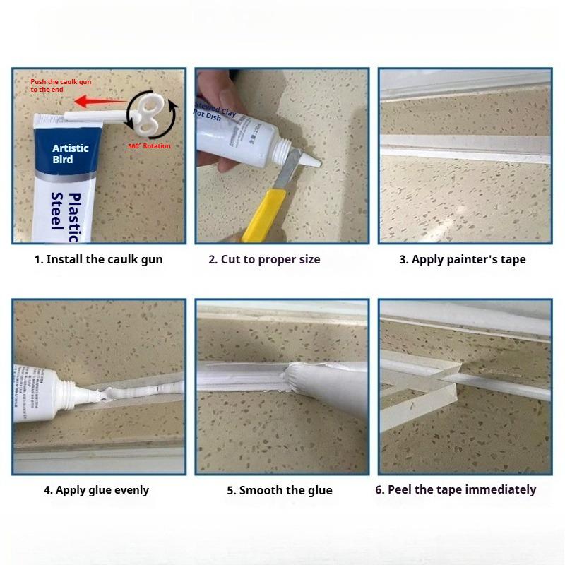 Weißes Kunststoffstahl-Dichtmittel - Wasserdichtes & Schimmelabweisendes Dichtmittel für Bad Küche