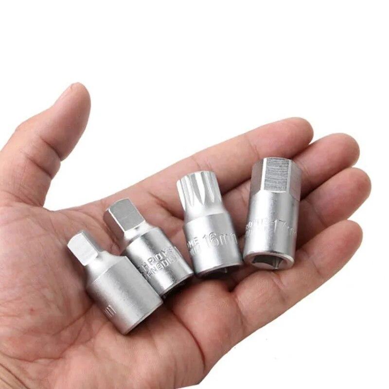 M16 H17 S8 S10 Oil Sump Drain Plug Socket Wrench 3/8'' Drive Auto Repairing Transmission Gearbox Screw Wrench Car Repair Tool