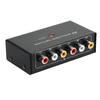 Portable AV Intelligent Switcher 2 to 1 Channel RCA Audio Video Switcher with Button Control Support Auto   Manual