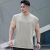 New Sports Vest Men'S Loose Summer Pure Cotton Fitness And Bodybuilding Quick Drying Sleeveless Shoulder White Base Shirt Sleeveless T-Shirt