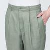 MUJI Men's Hemp Blend Tuck Straight Pants, Light Green, Size M, AE0X2A4S