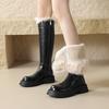 Fashion Winter Boots for Women Warm Thickened Long Fur Boots Black Brown Platform Chunky Heels Ladies Knee High Knight Botas Female Shoe