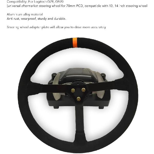 70mm Steering Wheel Adapter Plate Aluminium Alloy Car Steering Wheel Adapter Plate Universal Fit for Logitech G29 G920 13 14in Steering Wheels