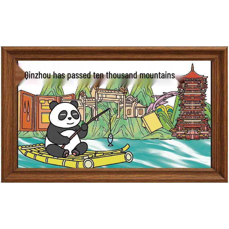 Qinzhou Attractions Epoxy Wooden Fridge Magnet - Cultural Collectible Gift