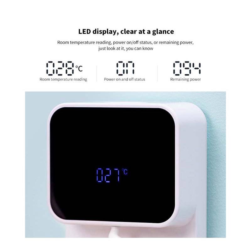 280ml Wandmontierter USB Automatischer Seifenspender Induktions Handwaschgerät 1500mAh LED Temperaturanzeige Seifenspender