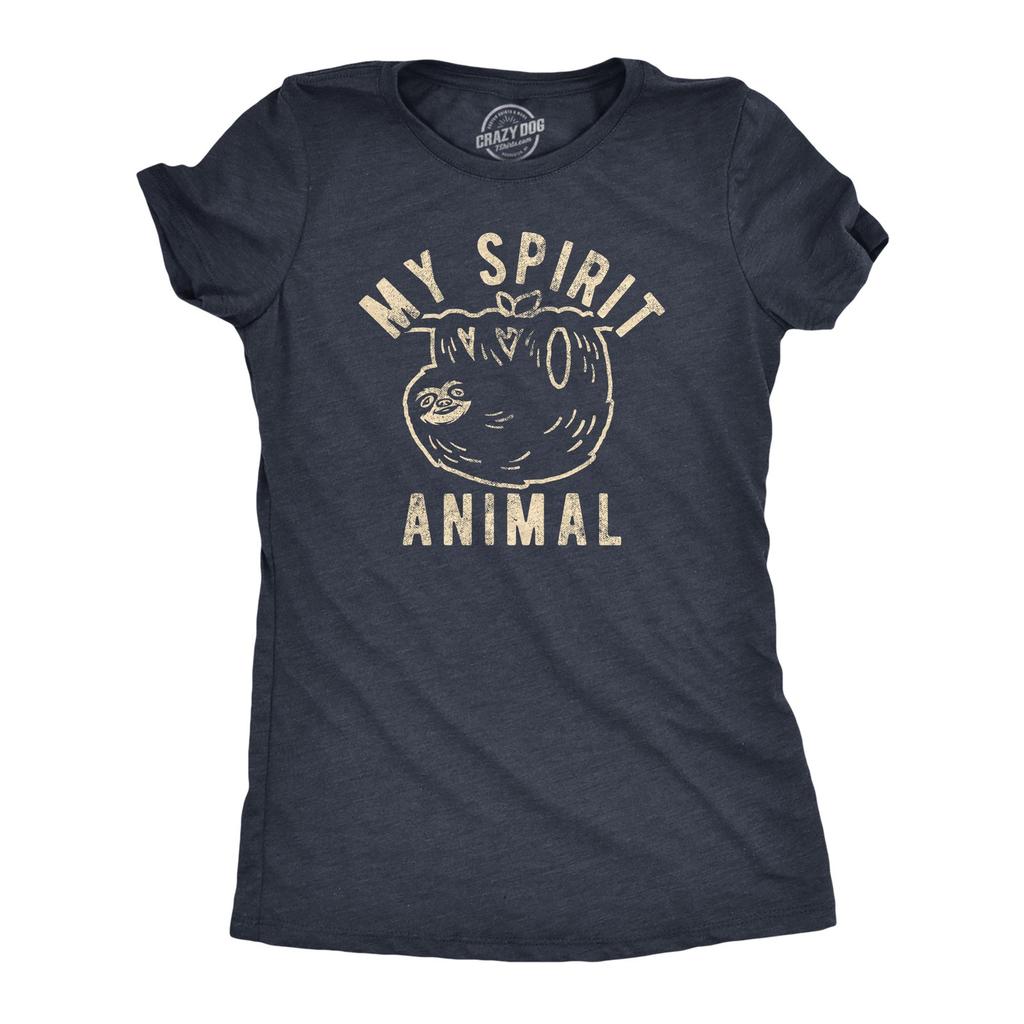 Womens My Spirit Animal: Sloth T Shirt Funny Lazy Slow Sarcastic Graphic Novelty