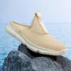 36-46 Unisex Slippers Men's Half Slippers Mesh Meter-breathable Men's Black Mueller Shoes