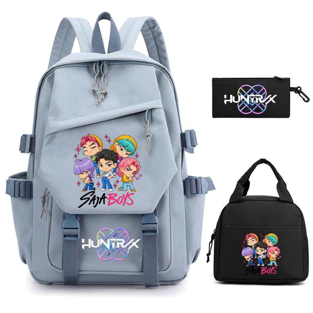 3 Stück/Set Anime Cartoon Kpop Dämonenjäger Bedruckter Rucksack für Teenager Kinder Schüler Große Kapazität Schultasche Mädchen Geschenk Damen Reisetasche Mochila