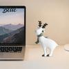 Knitted Scarf Deer Scarf Cute Minimalist Reindeer Resin Decor Nordic Figurine with Healing Statue Matte White Animals Mini Animal
