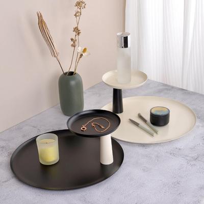 Serving Tier Tray Cosmetic Tray Accessory Tray Holder Metal Tray 2 Tiered Tray for Watches Earrings Bracelets Dresser Pantry