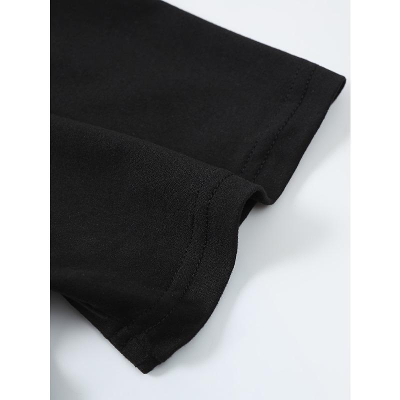 Rozmiary europejskie Męska Koszulka z Nadrukiem - Miękka Codzienna Koszulka z Okrągłym Dekoltem z Napisem Brooklyn, Codzienny Swobodny Strój