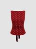 Retro Korean Polka Dot Backless Tank Top – Summer Style Slimming Sleeveless Strappy Top for Women