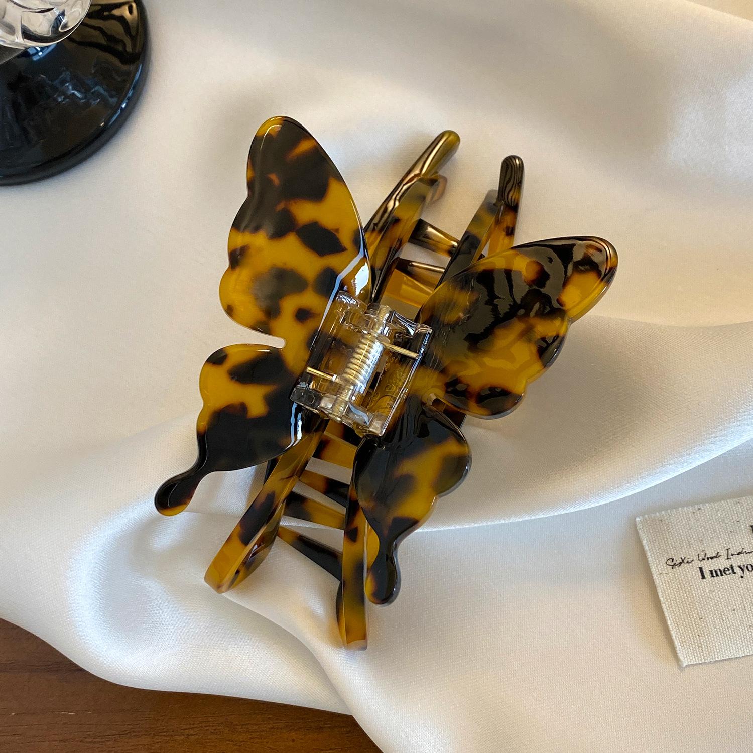 

Design Trendy Butterfly Acetate Hair Claw Clip For Women Ideal For Updos Summer Coffee Tortoise