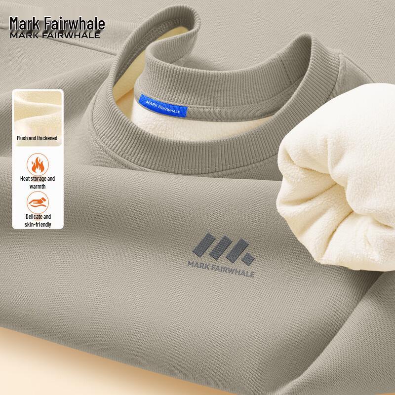 

Mark Fairwhale Men s Plush-Lined Round Neck Loose Sweatshirt M