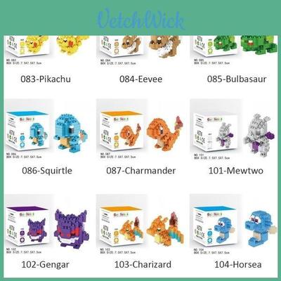 Pokemon DIY Bausteine Figuren Set Pikachu Plastikspielzeug Modell Kindergeschenk