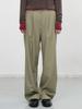 GENERALIDEA Belted Double-Pleat Wide Slacks [Olive] / Wbe3L11501