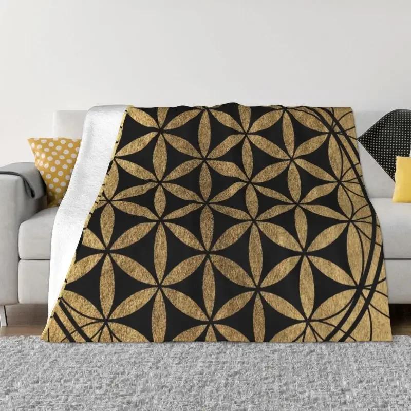 Flower Of Life Sacred Geometry Blanket Flannel Fleece Geometric Pattern Mandala Throw Blankets for Travel Bedding Couch Quilt