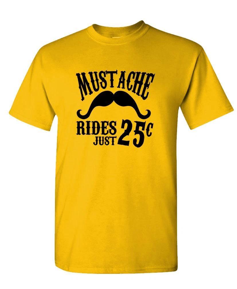 MUSTACHE RIDES SHIRT - Unisex Cotton T-Shirt Tee Shirt 3XL
