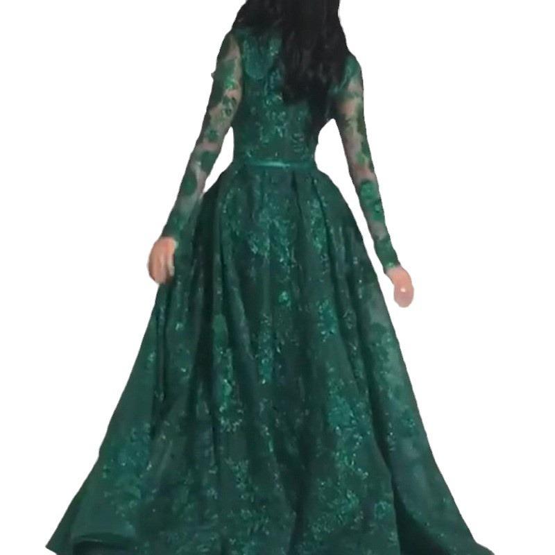 Spring European And American Women'S Clothing Gold-Embroidered Sexy Hip-Wrapped Swinging Dress Dress
