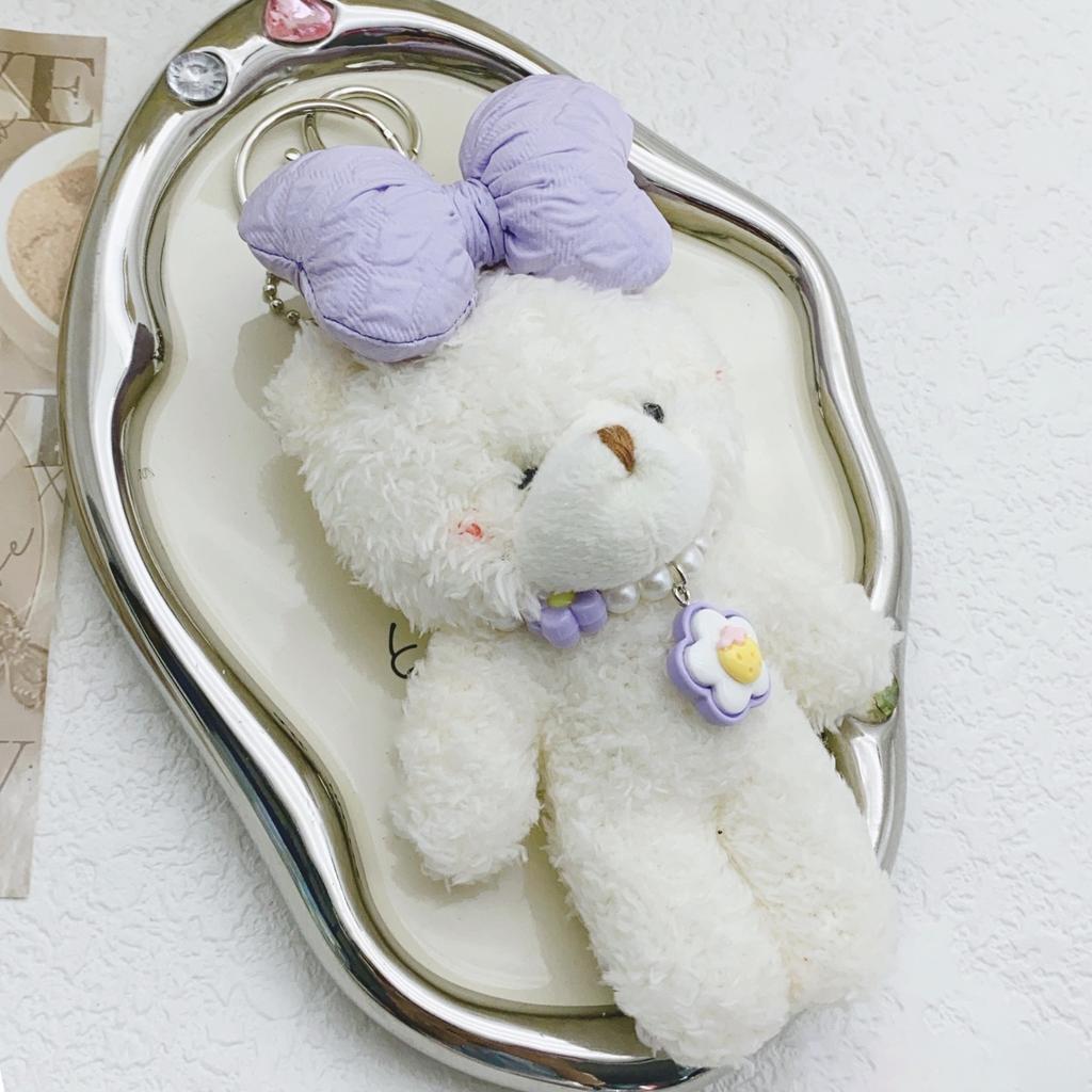 Lovely Cartoon Rabbits Bear Keychain Decors Bag Ornament Stylish Key Adornment Key Holder Suitable for Everyday Use
