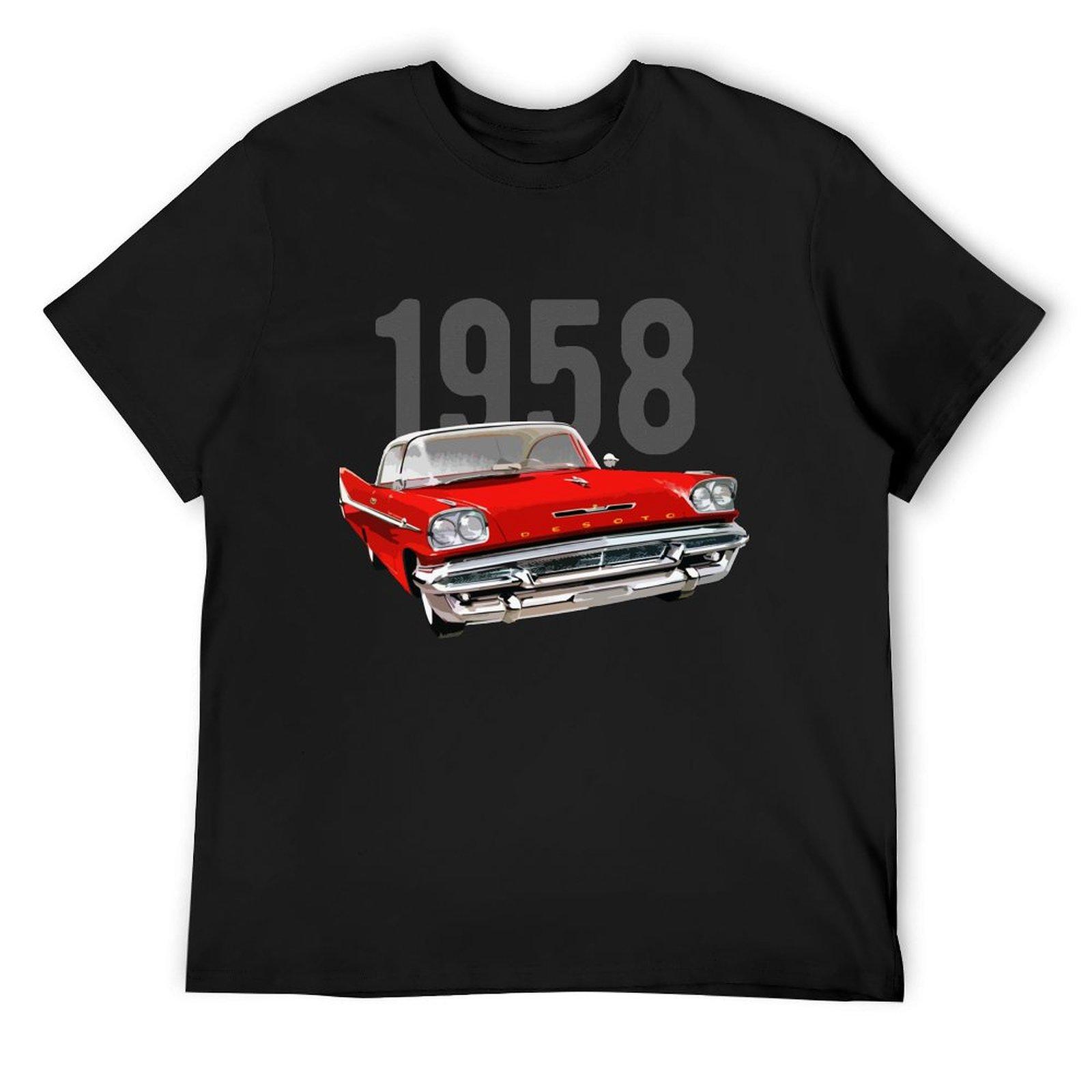 

1958 Desoto Antique Car T-Shirt cotton man t-shirts cute clothes for a boy heavyweights clothes for men S