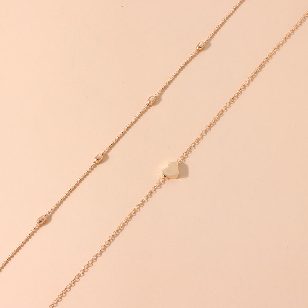 European and American Jewelry, Simple Love Multi-layer Collarbone Chain, Personalized Fashion and Versatile Temperament Peach Heart Necklace Women