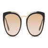 Prada Classic sunshade, anti-UV, plate and metal frame, butterfly-shaped sunglasses, women's style, gold/black