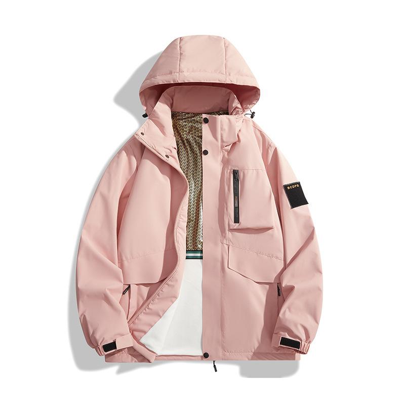 

New Graphene Cotton Jacket for Men s Winter Trendy Thickened Jacket for Men and Women s Loose Hooded Cotton Jacket for Warm Tops S рожевий
