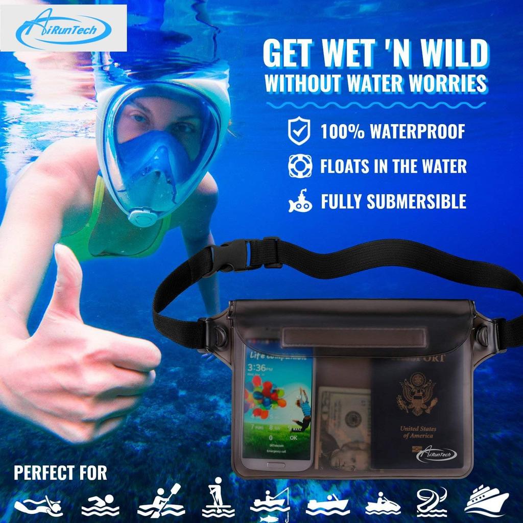 IPX8 Waterproof Waist Pack for Phone/Passport - Swim, Canoe & Beach Essentials, Unisex Crossbody Bag with Adjustable Strap