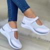 Women's Casual Single Shoes Women's Platform Flying Weave Breathable Velcro Casual Mesh Large Size