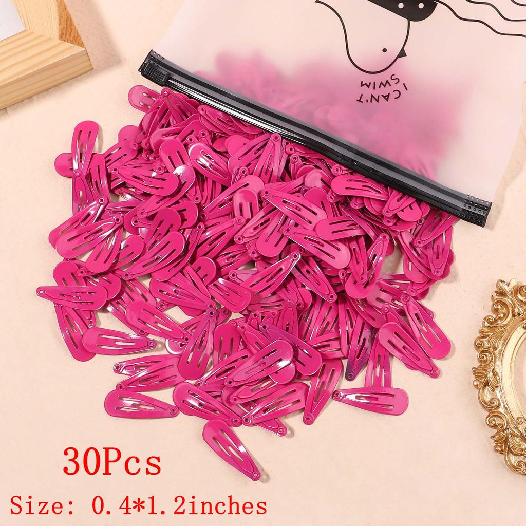 30Pcs/Set New Women Girls Cute Colorful Waterdrop Shape Hairpin Sweet Hair Clips Barrettes Slid Clip Fashion Hair Accessories
