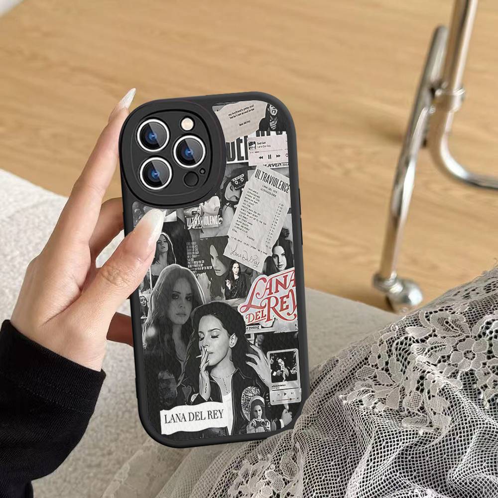 Kryt na telefon zpěvačky Lany Del Rey pro IPhone 11 12 13 14 15 16 Pro Max Mini Plus Měkký kožený kryt