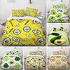 Cartoon Avocado Fruit Funny Comfortable Duvet Quilt Cover Pillowcase Bedding Set Children Bedroom Decoration Home Textile
