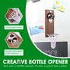 Magnetic Opener Beer Bottle Opener Wall Mounted Wooden Beer Bottle Opener Creative Refrigerator Magnet Beer Jar Corkscrew Opener