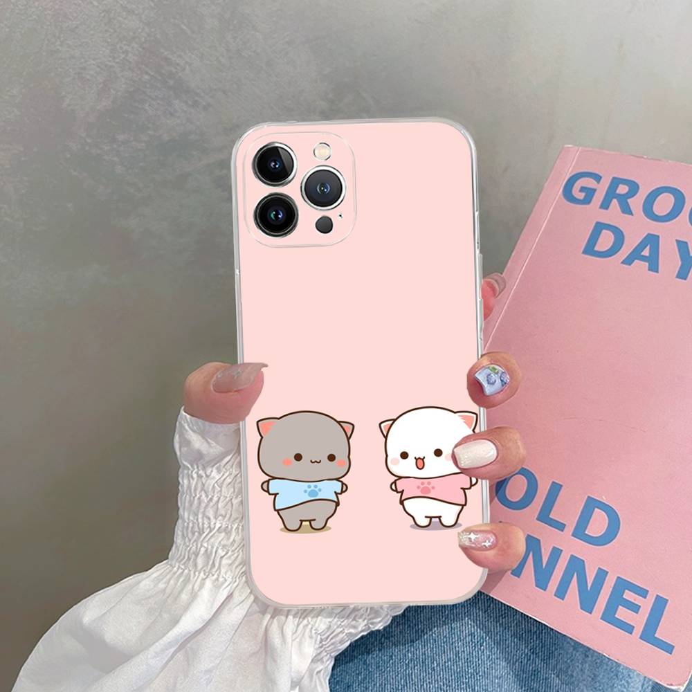 Cartoon Cute Cats TPU Silicone Case for IPhone 11 12 13 14 15 16 17 Pro Max Shockproof Clear Back Cover