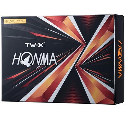 Honma and 2021 Golf 1 Dozen White and Tour TOUR TW-X TW-S Balls, (12 Balls), Yellow, 3-Piece, Style, Spin, Distance, WORLD, Honma/TW-X_2021/Yellow