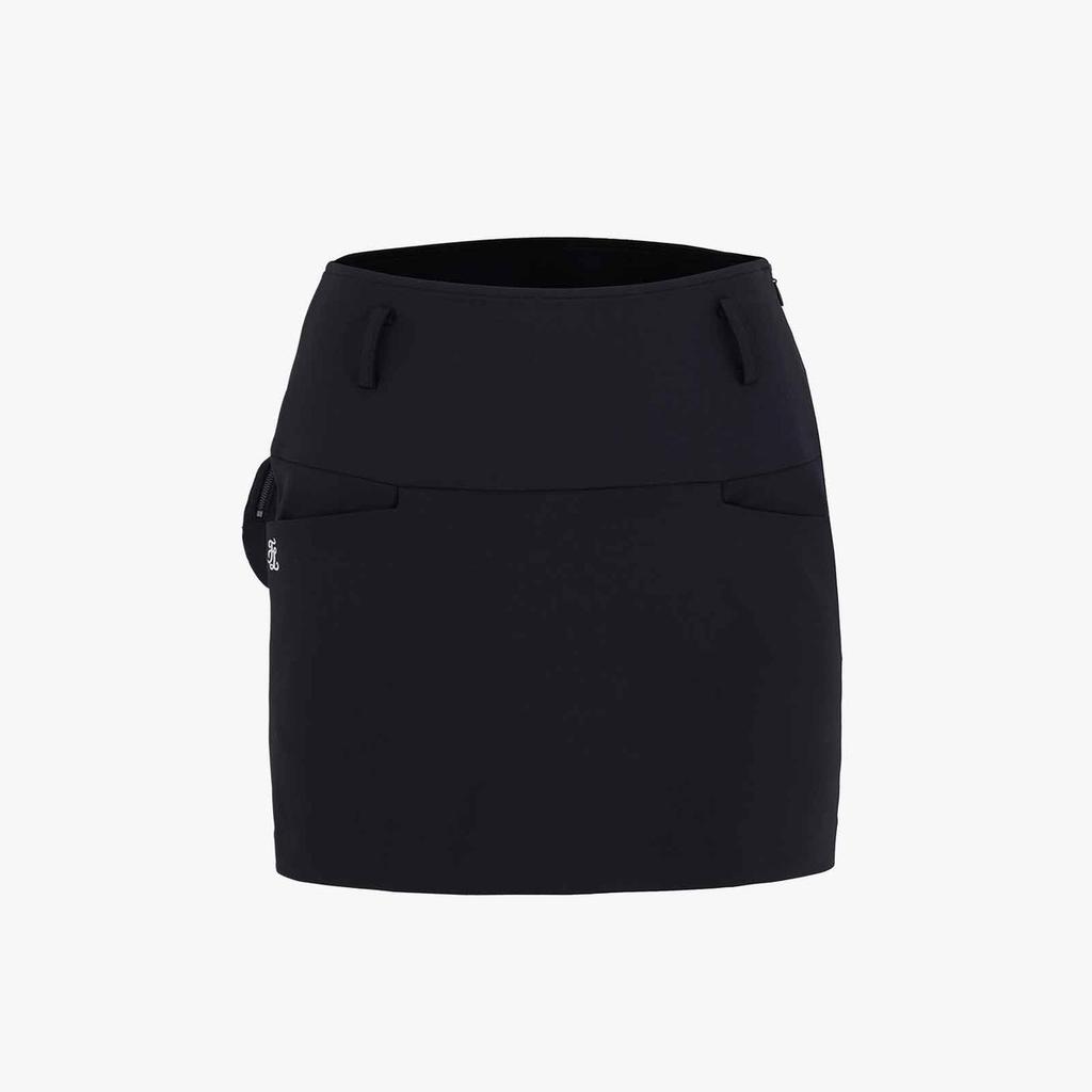 FAIRLIAR GOLF Ball Pouch H-Line High-Waisted Skirt (Black)
