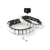 Bling Strass Hundehalsband Weißes PU-Leder Katzenhalsband Funkelndes Kristall Haustierhalsband Verstellbar für Hunde Tägliches Gassi Gehen Party Dekoration