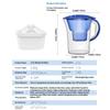 3.5L Pitcher Removes Chlorine Lead Pesticides - Activated Carbon Filter BPA-Free  4-Stage Filtration for Clear Drinking Water
