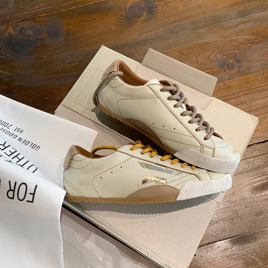 Gg Home Old Retro Star Small Dirty Shoes Women's Board Shoes New Versatile Casual Color Matching Straps Thin Sole Forrest Gump Shoes Women