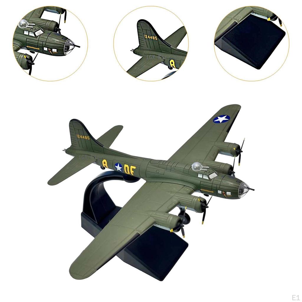 Legierung 1/144 B17 Kampfflugzeug Diecast Modell mit Ausstellungsständer Desktop Dekoration Sammlung Retro