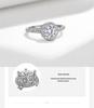 S925 Sterling Silver Twisted Moissanite Ring with Four-Prong Setting for Women