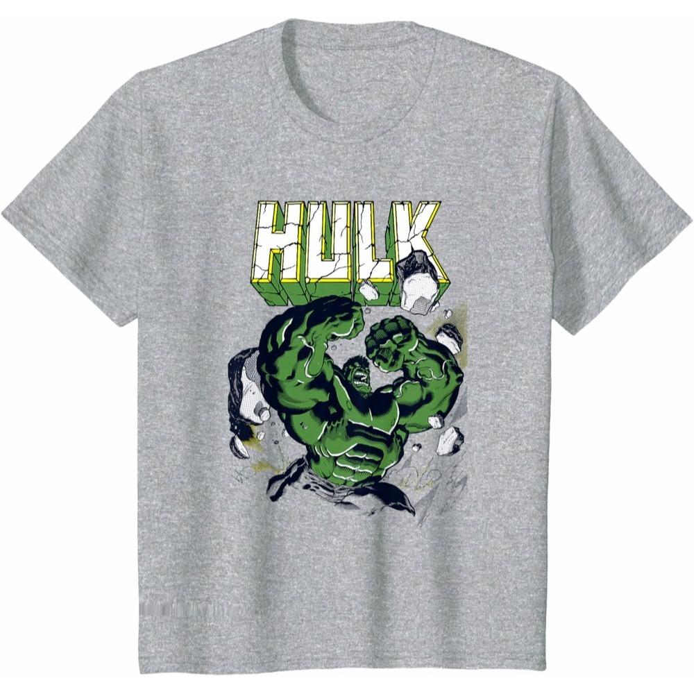 

Marvel Hulk Smash Retro Grunge Graphic Printed Soft Breathable 100 Cotton Unisex Loose Casual Short Sleeve TShirt S