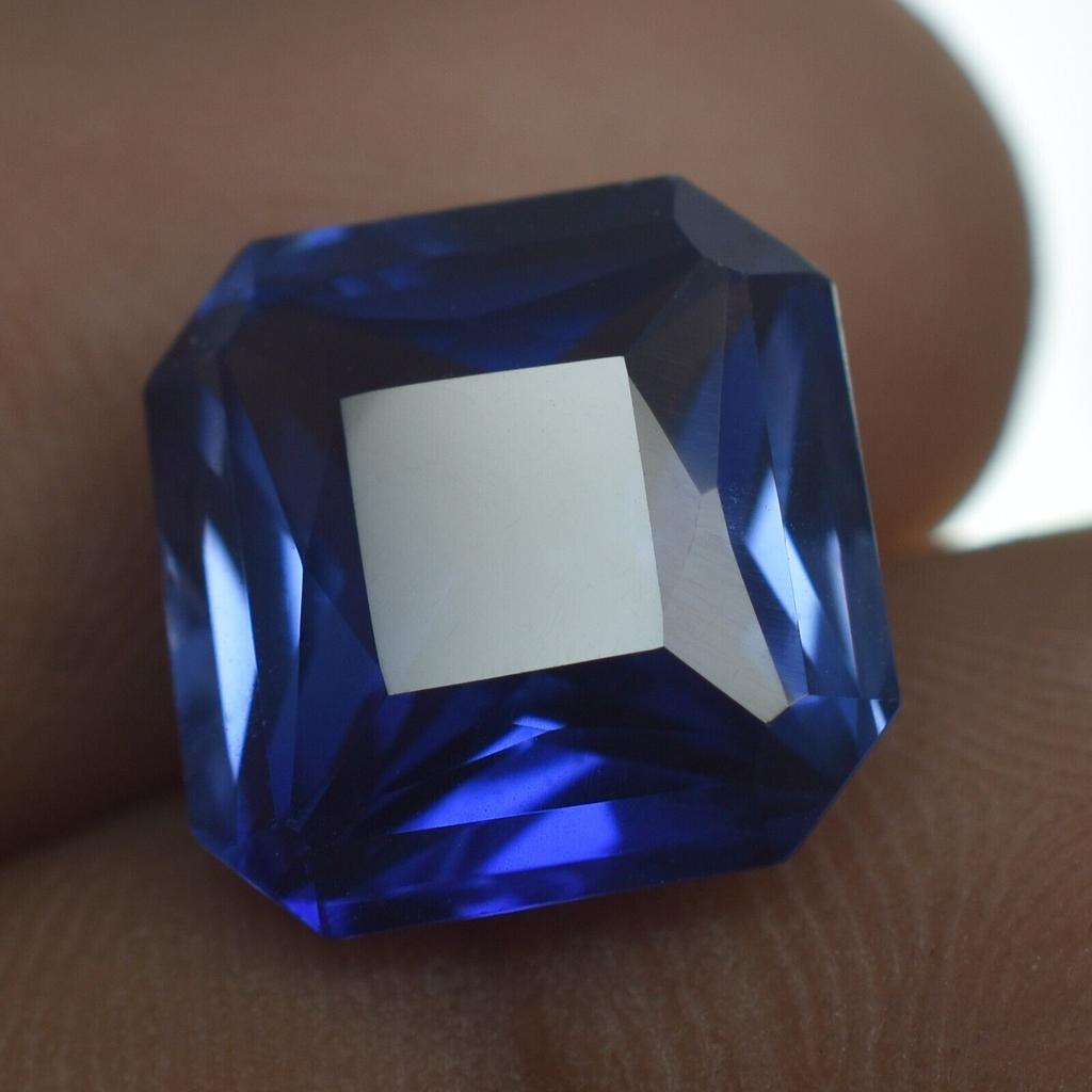 Natural Blue Tanzanite Loose Gemstone 9.25 Ct Square Shape for Jewelry Making and Gem Collections