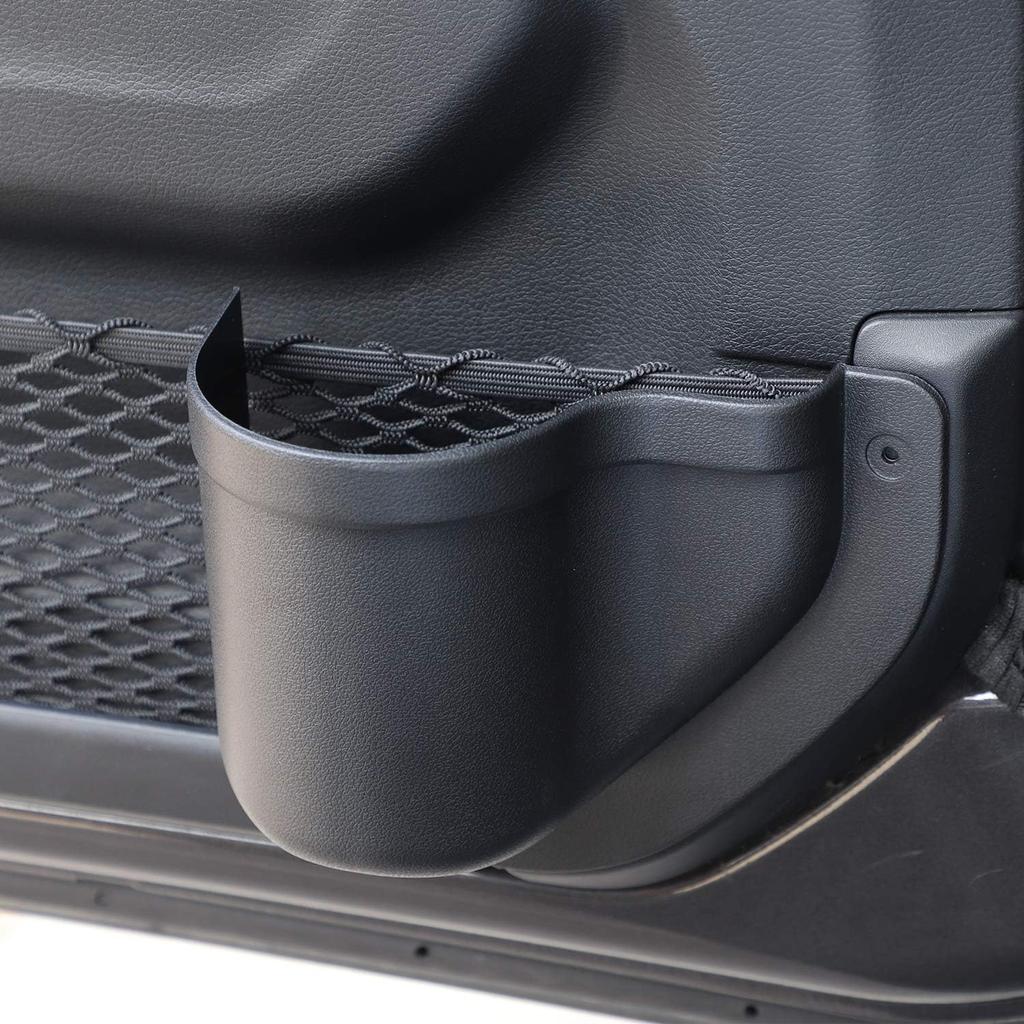 JeCar Door Pocket Front Door Storage Box Door Cup Holder Interior Accessories Compatible With Jeep Wrangler 2018- JL JLU 2/4-Door, Black
