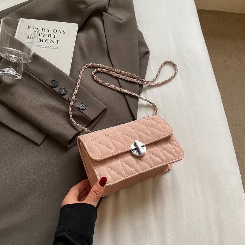 Fashion Shoulder Chain Bag, Women'S Crossbody Small Square Bag, Niche High-Value Diamond Commuter Armpit Bag